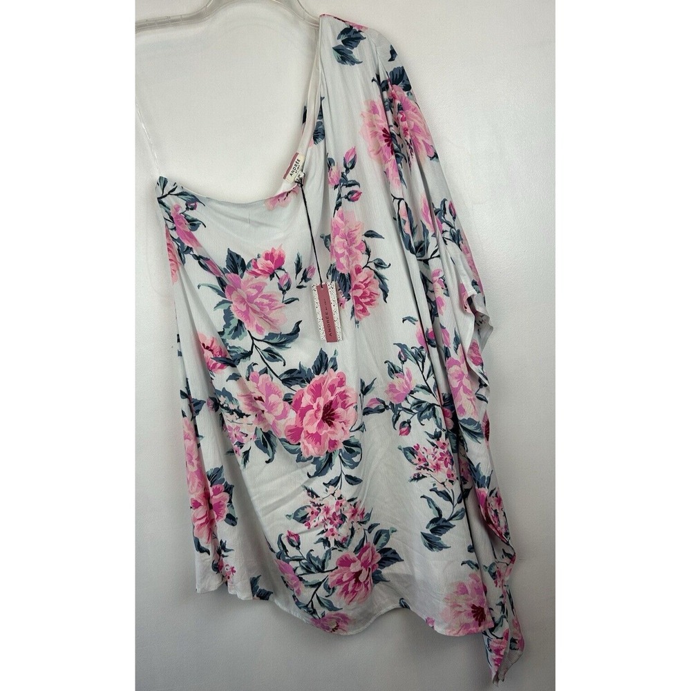 Andree By Unit Top Floral 2X Asemetric Boho Gypsy Tunic Plus Size Romantic Fairy